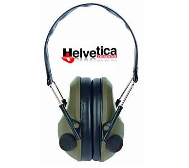       Helvetica Ultra Slim SR112 VBSR006-11 Electronic Stereo Earmuffs [Green] 